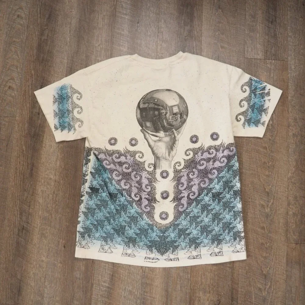 Vintage Andazia MC Escher Single Stitched Hand Reflecting Sphere All Over Print - Picture 4 of 6